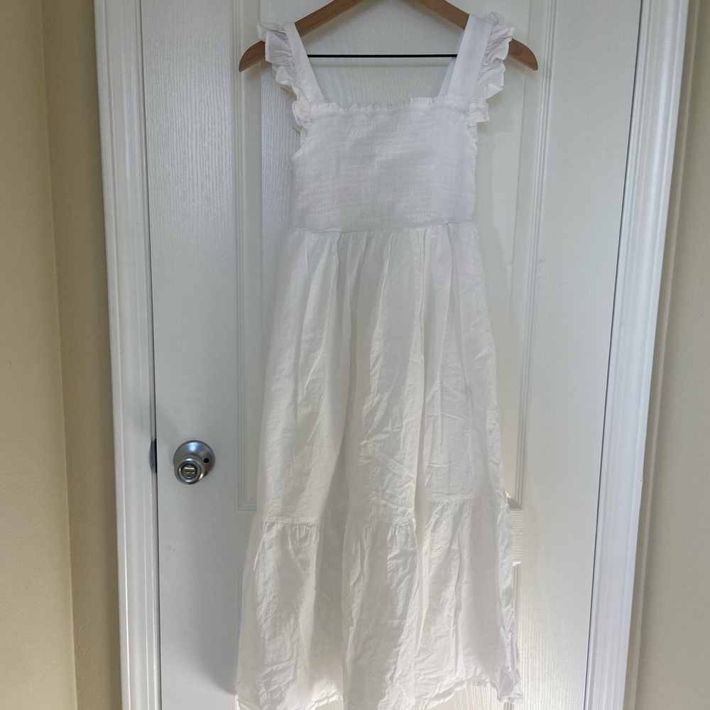 Elegant White Ruffled Dress